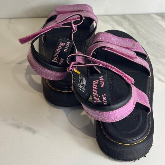 Dr.Martens Junior Klaire Unisex Glitter Sandals Pink Size 5 - Picture 7 of 10